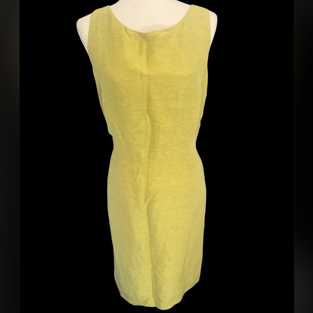 Maggy Boutique Citron Sleeveless Silk/Linen midi Dress size 12